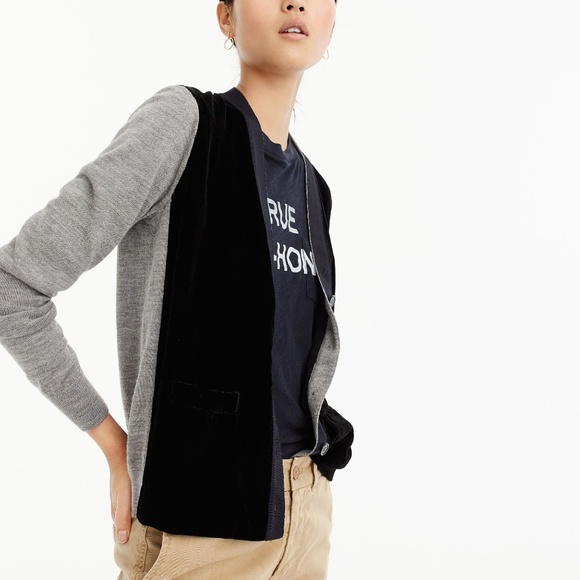 J.Crew JCREW Velvet Front Harlow Cardigan - Picture 2 of 4